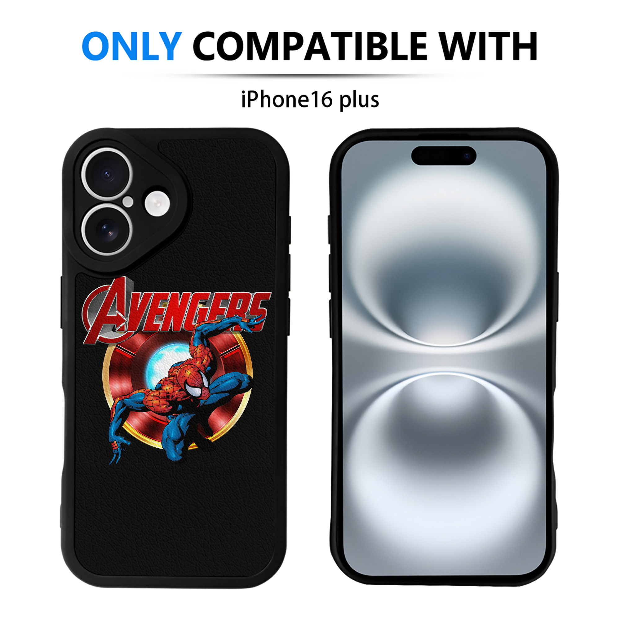 （画像用） Spider Man スパイダーマン 【iPhone 16シリーズ対応】シリコンスマホケース（レザー調） 材質：シリコン